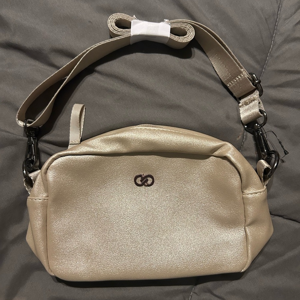 Calia Sleek Metallic Champagne Crossbody Bag - Versatile Women's Shoulder Bag